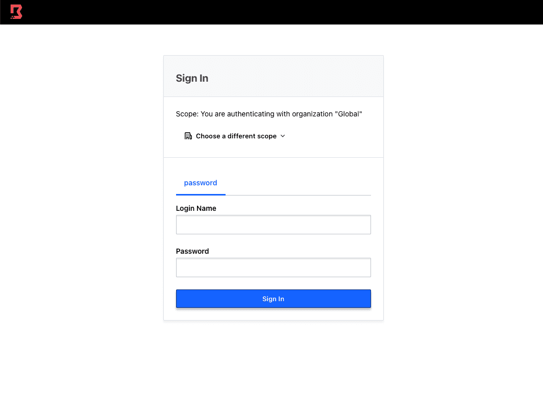 Admin Console Login