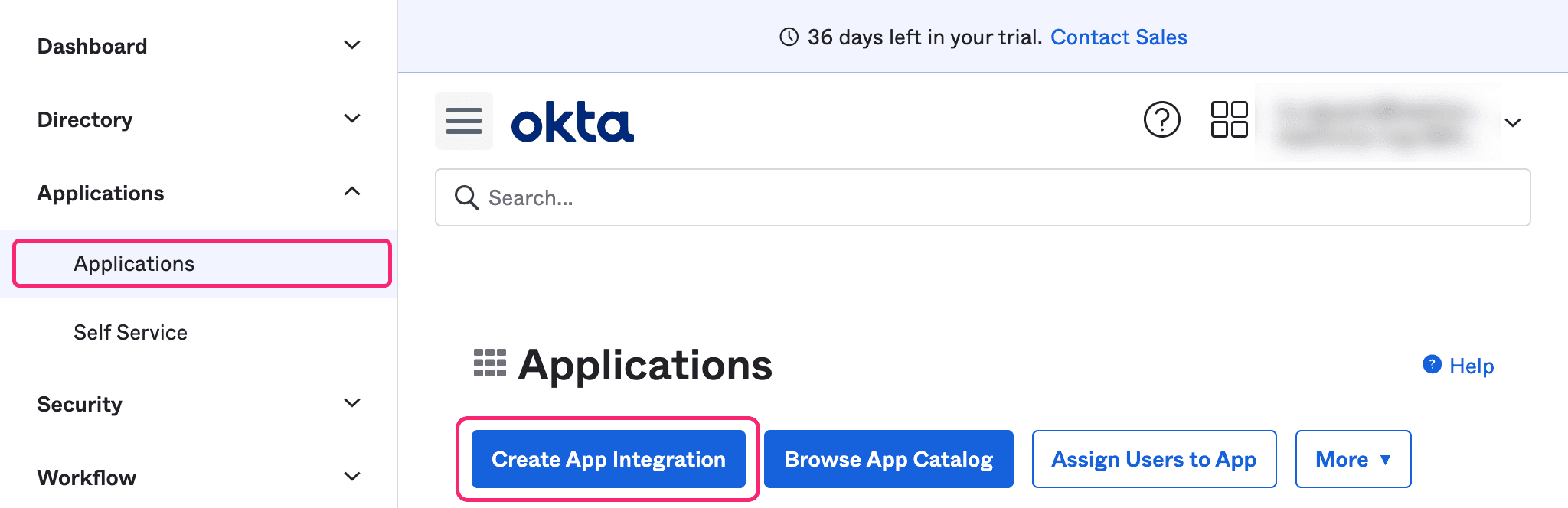 Go to Applications page