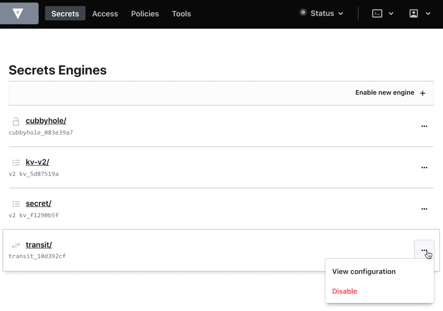 Transit Secrets Engine